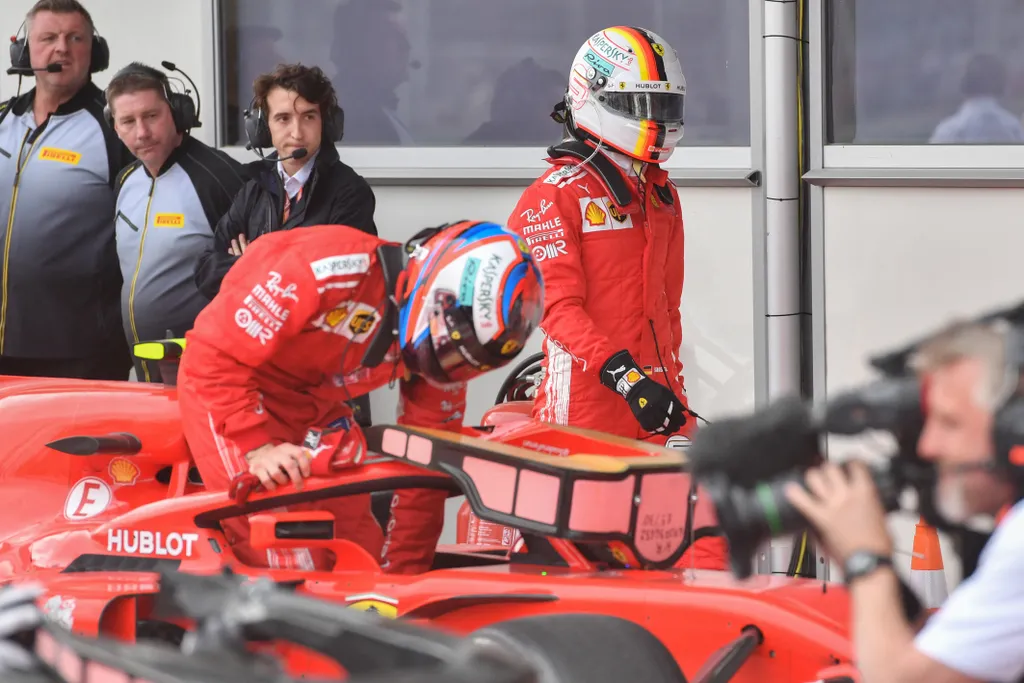 Forma-1, Kimi Räikkönen, Sebastian Vettel, Ferrari, Azeri Nagydíj 2018 