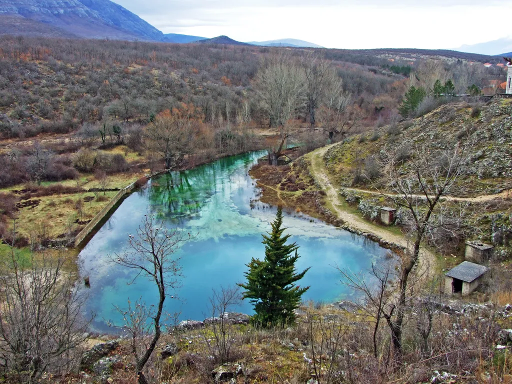 Horvátország, cetina, tó, 