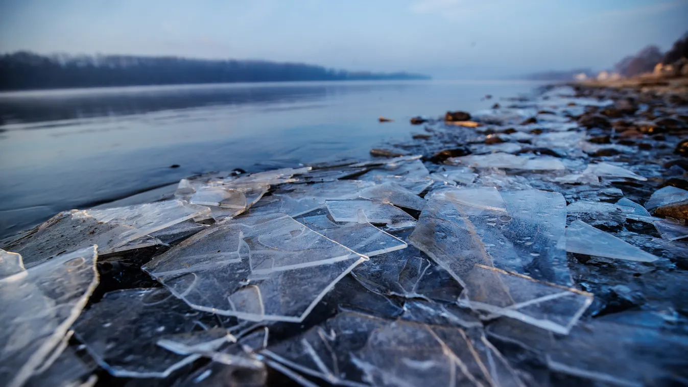 jeges Duna, tél, időjárás, Dunakanyar, Verőce, fagy, mínusz, jég 