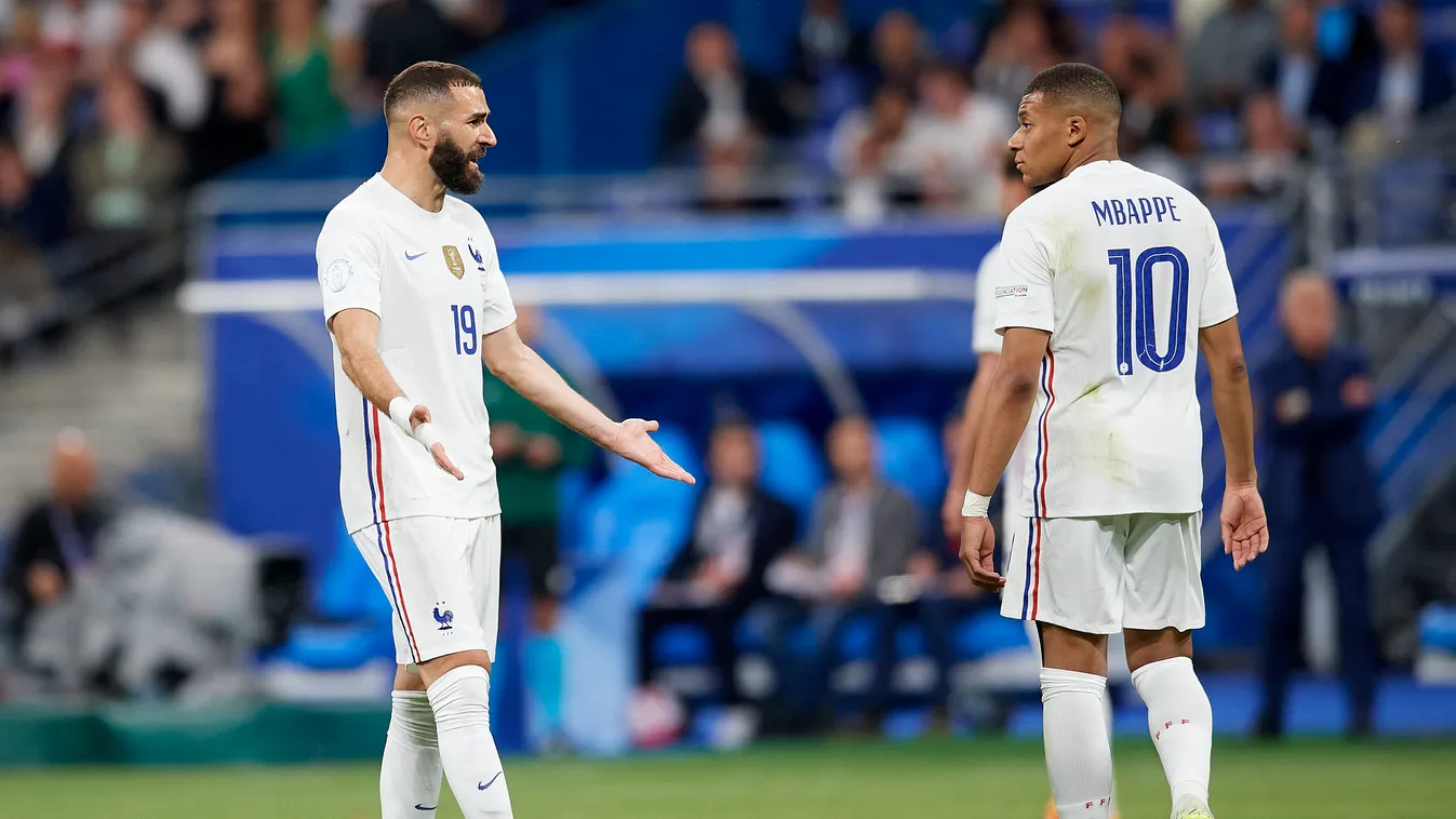 France v Croatia: UEFA Nations League - League Path Group 1 players France Croatia UEFA Nations League Kylian Mbappe Karim Benzema UEFA Nations League League A Group 1 match Real Madrid Stade de Jose Breton Paris Saint-Germain June Horizontal SPORT FOOTBA