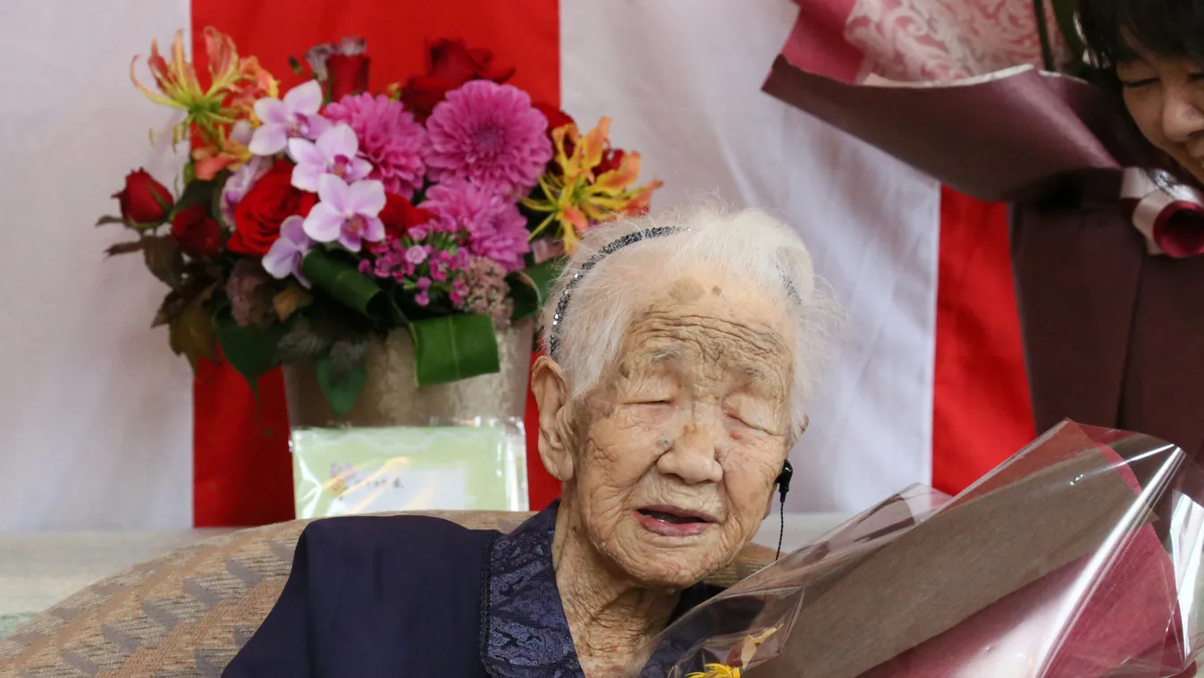 Tanaka Kane 119 éves lett a világ legidősebb embere No. of Japanese centenarians hits record high elderly lady old Horizontal WOMAN 