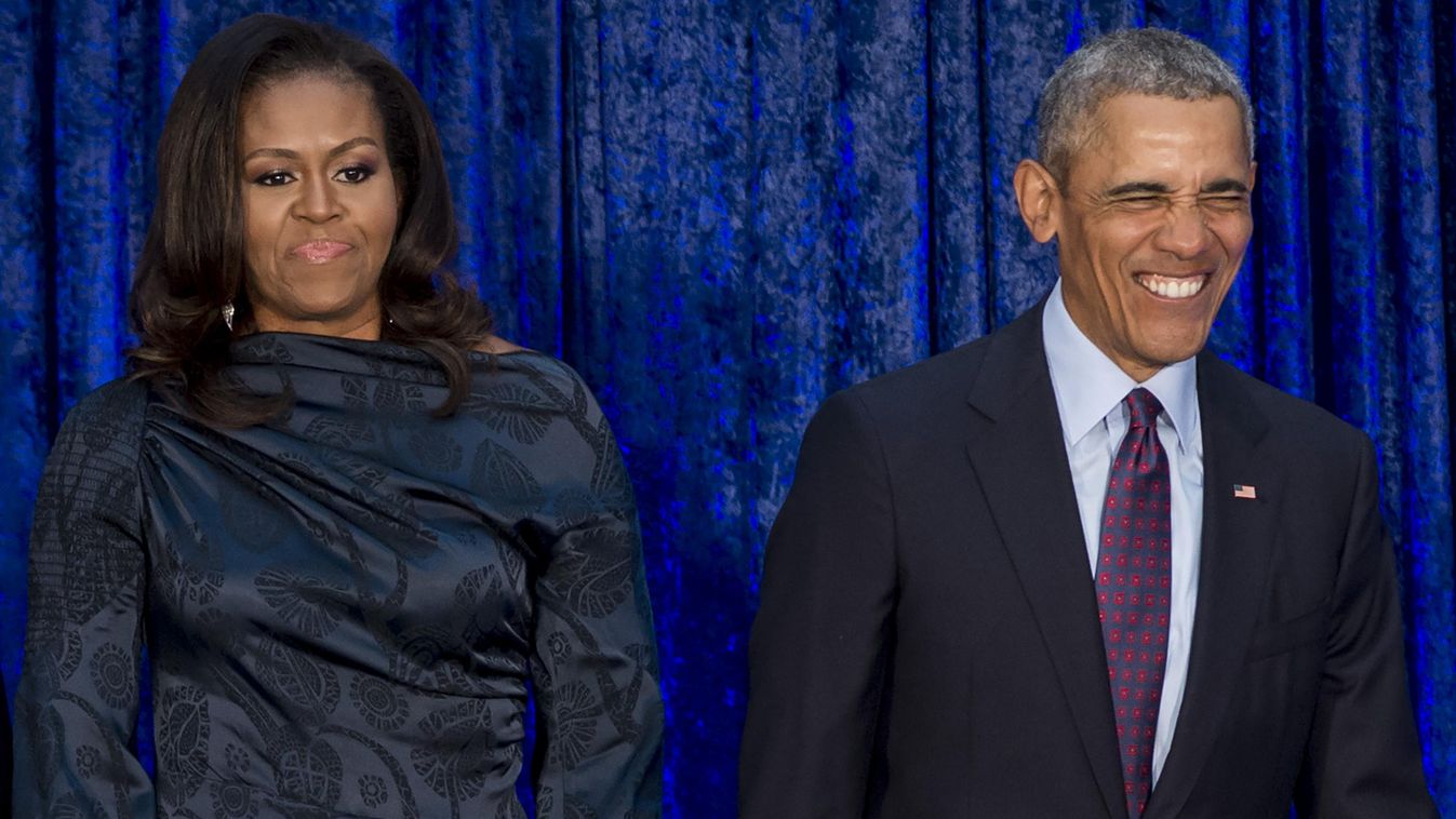 Barack and Michelle Obama attend unveiling of their new portraits TOPSHOTS Horizontal 
