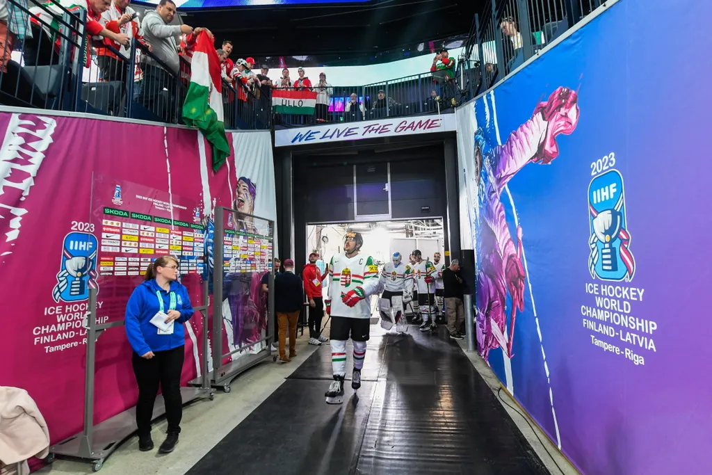 NAGY Gergő, Magyarország - USA, Egyesült Államok, jégkorong, hoki, világbajnokság, IIHF jégkorong-világbajnokság, Tampere Deck Arena, 2023.05.14. 