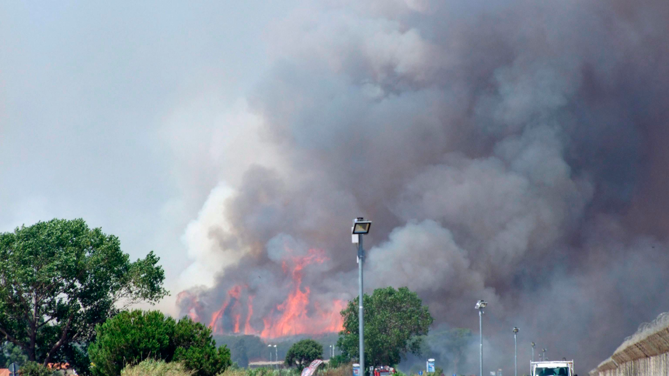 Róma, 2015. július 29.
Erdőtűz pusztít a római Fiumicino repülőtér szomszédságában lévő fenyőerdőben 2015. július 29-én. (MTI/EPA/Massimo Percossi) 