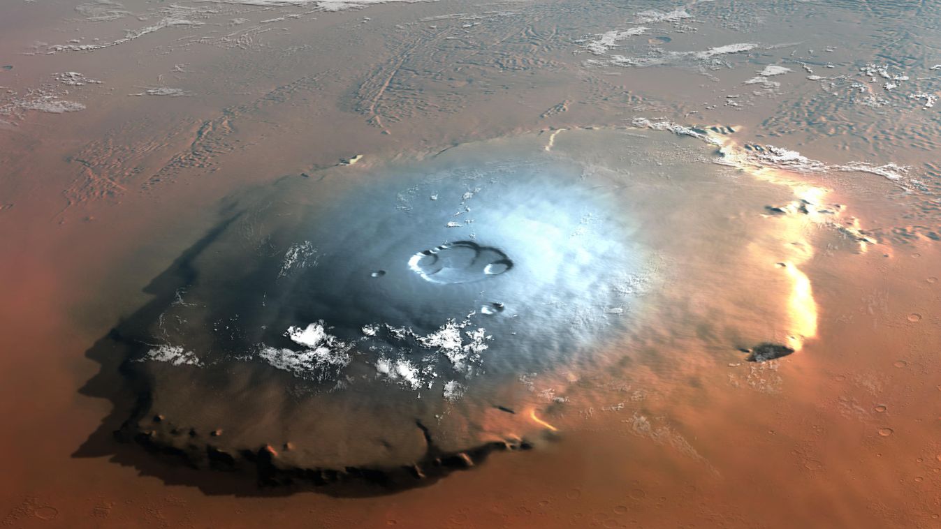 Olympus Mons, illustration ARTWORK ASTRONOMICAL MODEL EXTINCT GEOLOGICAL MARTIAN MOLA OLYMPUS MONS SOLAR SYSTEM SPACE SURFACE TOPOGRAPHY Horizontal ART ASTRONOMY CLIFF COMPUTER GEOLOGY ILLUSTRATION MARS MOUNTAIN PLANET SNOW VOLCANO WALL 