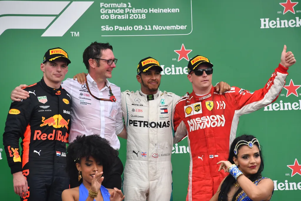 Forma-1, Max Verstappen, Lewis Hamilton, Mercedes-AMG Petronas, Kimi Räikkönen, Brazil Nagydíj 