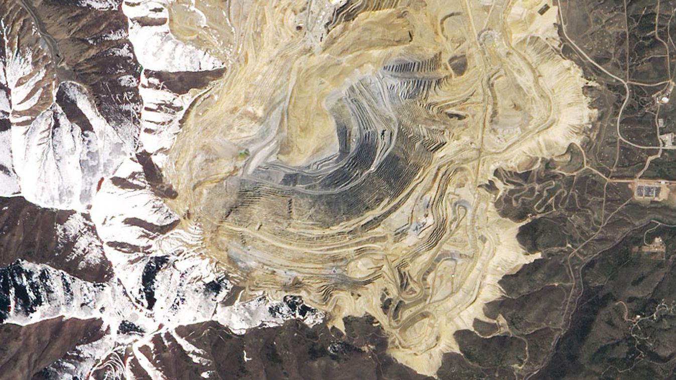  Bingham Canyon, bánya, földcsuszamlás, kőlavina, műholdkép, Utah, USA