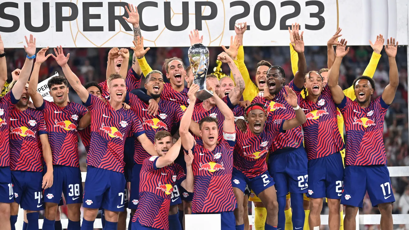 DFL Supercup 2023 / FC Bayern Munich - RB Leipzig 0-3. ball sports database DFL first division 23.24.2023 football player men professional footballer SOCCER FOOTBALL SP Spo Bundesliga league match football match 1st league 1 Bundesliga Horizontal MATCH PR