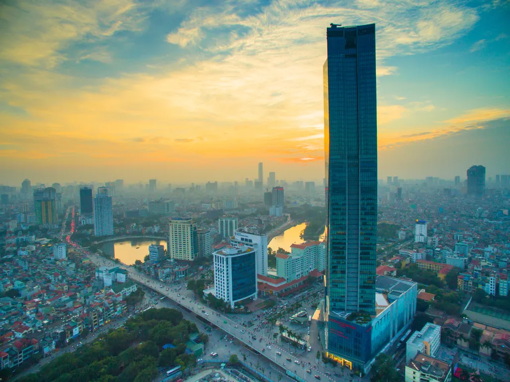 Lotte Center, kilátó, felhőkarcoló, toronyház, torony, emeletes, épület, Vietnám, üvegdoboz, üveg 