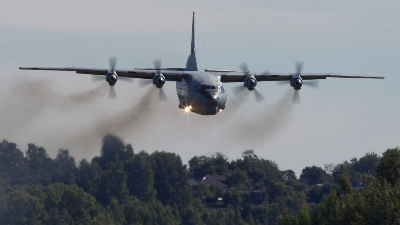 aviation air force air fleet an-12 SQUARE FORMAT 2679598 08/14/2015 An Antonov-12 aircraft is seen here at the celebrations of the Russian Aviation Day at the military airport Levashovo. Igor Russak/RIA Novosti 