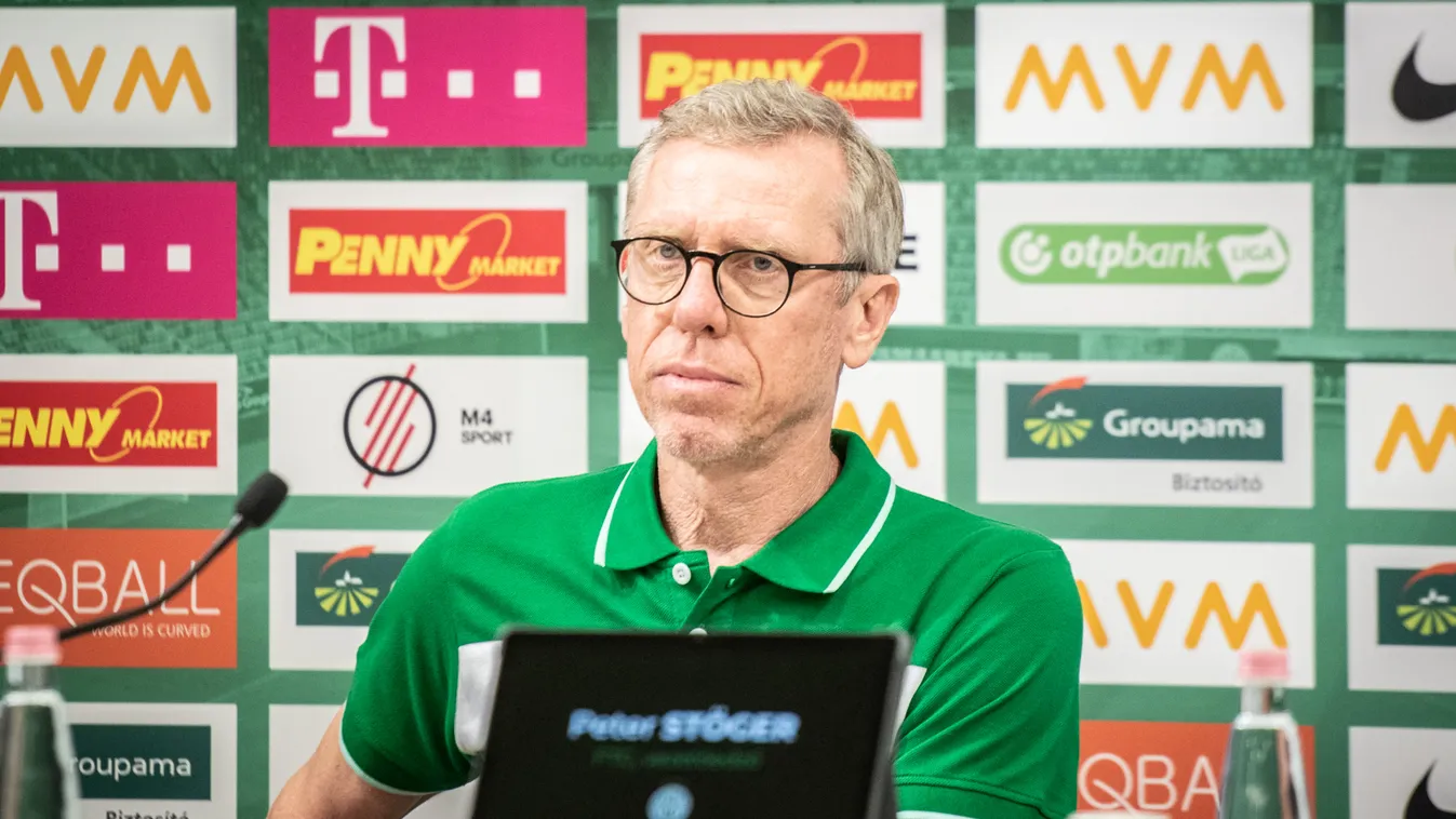 Peter Stöger bemutatkozó sajtótájékoztató, FTC, fradi, Ferencváros, FTC labdarúgócsapat új edzője, Groupama Aréna sajtóközpont, 2021.06.09. 