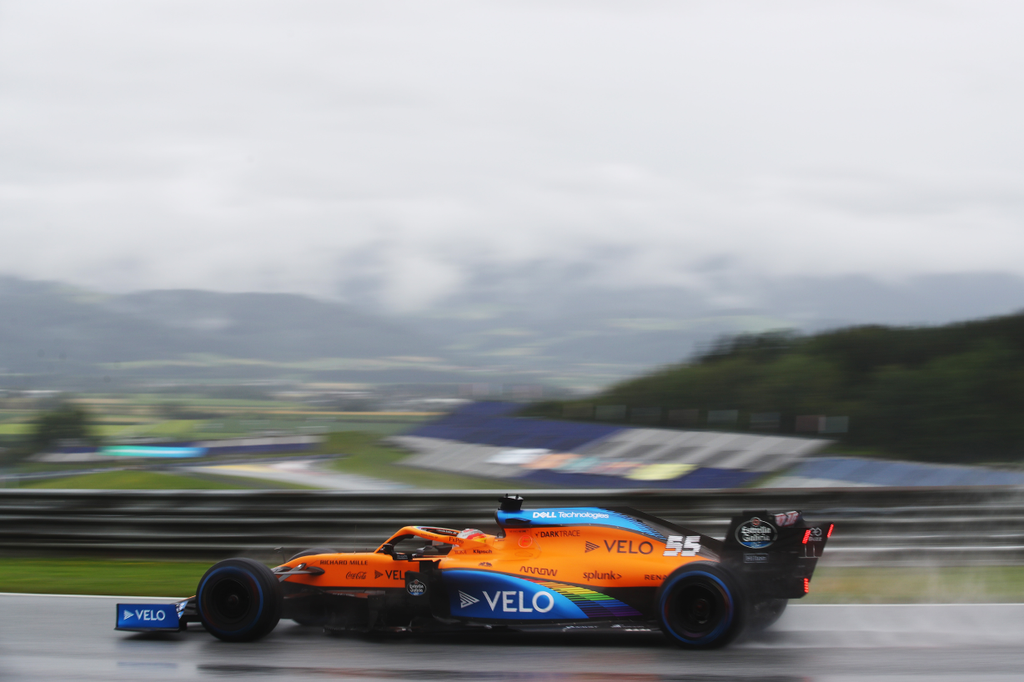 Forma-1, Carlos Sainz, McLaren, Stájer Nagydíj, eső 