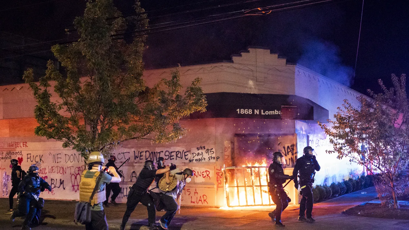 Nightly Anti-Police Protests Against Continue In Portland GettyImageRank2 Color Image HORIZONTAL POLITICS 