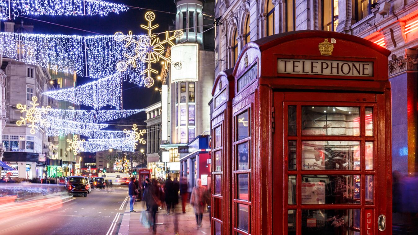 London Anglia karácsony fények ünnep utcakép 