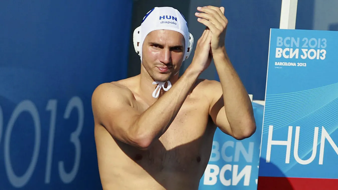 Varga Dániel a barcelonai vizes világbajnokság férfi vízilabdatornájának C csoportjában vívott Magyarország - Kína találkozón 2013. július 22-én