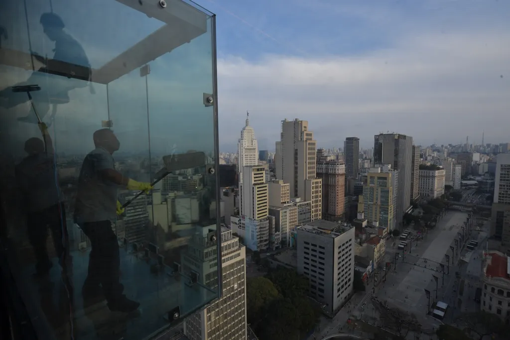 Sao Paulo, Brazília, brazil, kilátó, város, várospanoráma, üveg, átlátszó, magasság, magas, látkép 