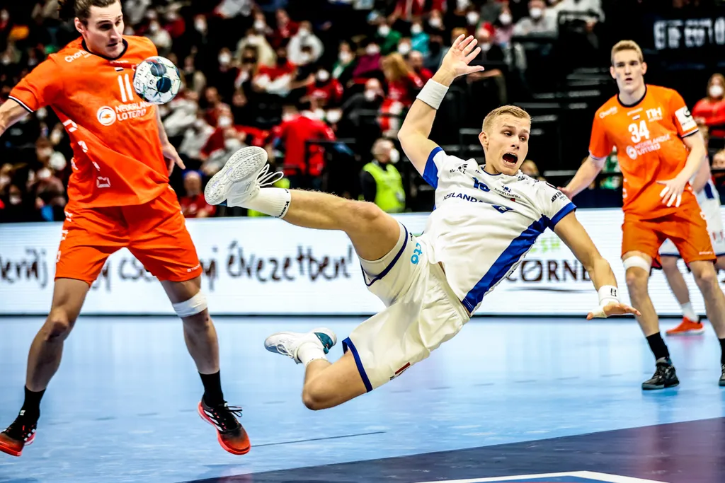 Izland - Hollandia, kézilabda, 2022-es férfi kézilabda Európa-bajnokság, MVM Dome, Budapest, 2022.01.16. 