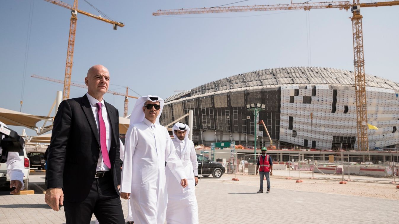 FIFA President Gianni Infantino in Qatar Qatar 2022 FIFA World Cup October Doha PREPARATIONS 2018 FIFA President Gianni Infantino 