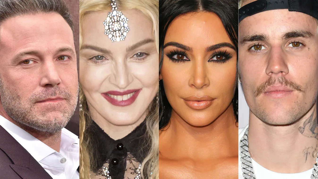 Ben Affleck ,Madonna, Kim Kardashian Justin Bieber 