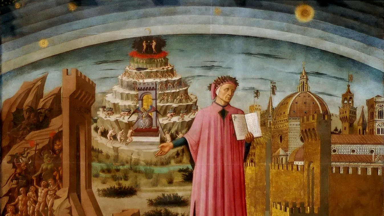 Dante, Isteni színjáték, freskó 