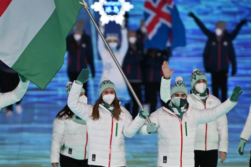 2022, Peking, téli olimpia, nyitóünnepség, megnyitó, magyar csapat bevonulása  Oly Horizontal 