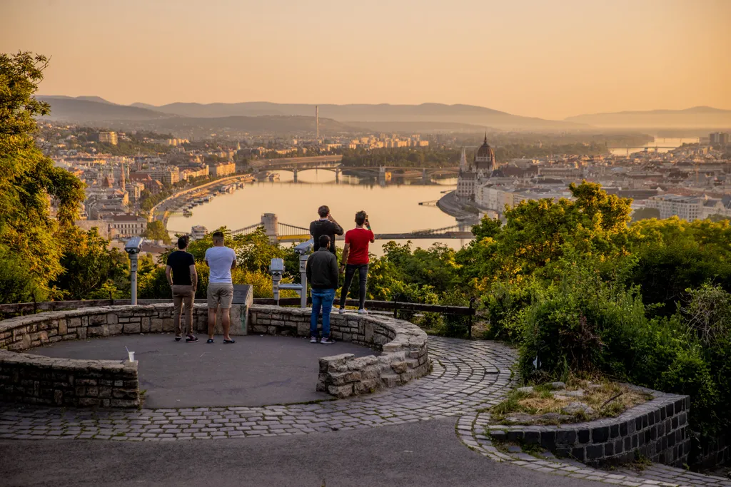 napsütés, nap, napfelkelte, Gellért-hegy Budapest 