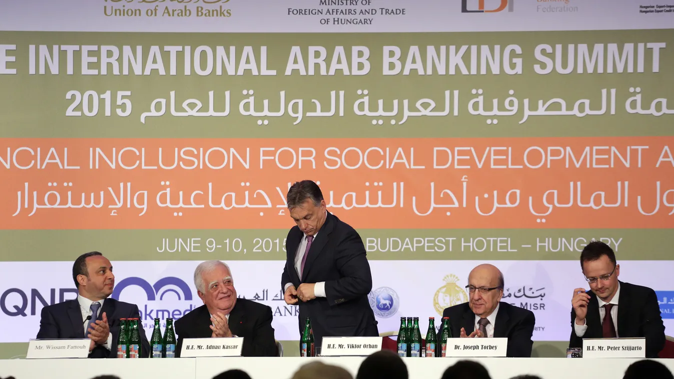 Orbán Viktor beszél az Arab Bankok Szövetségének éves közgyűlésén a Hilton hotelben 2015 június 9-én Orbán Viktor beszél az Arab Bankok Szövetségének éves közgyűlésén a Hilton hotelben 2015 június 9-én 