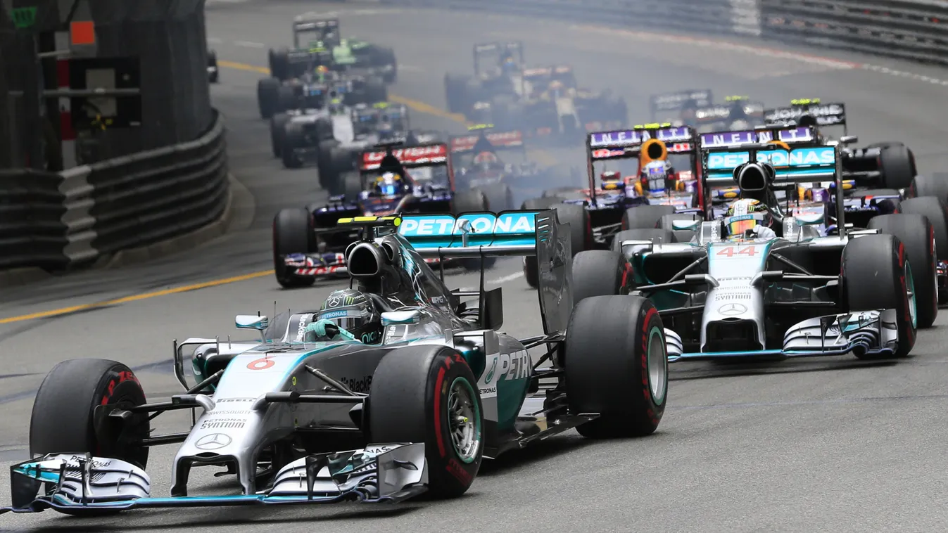 Forma-1, Nico Rosberg, Lewis Hamilton, Mercedes, Monacói Nagydíj, rajt 