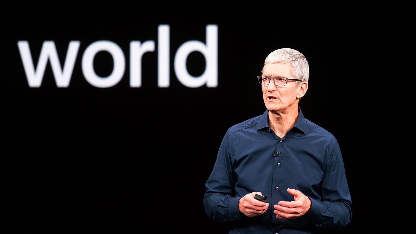 Horizontal Apple CEO Tim Cook speaks during an Apple event on September 12, 2018, in Cupertino, California.
New iPhones set to be unveiled Wednesday offer Apple a chance for fresh momentum in a sputtering smartphone market as the California tech giant mov