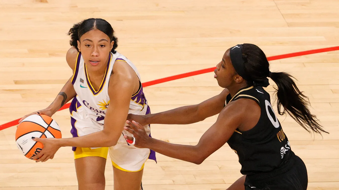 Los Angeles Sparks v Las Vegas Aces GettyImageRank3 People Basketball - Sport Looking USA Nevada Las Vegas Passing - Sport Two People Photography WNBA Los Angeles Sparks Women's Basketball Mandalay Bay Events Center Match - Sport PersonalityComplete Jacki