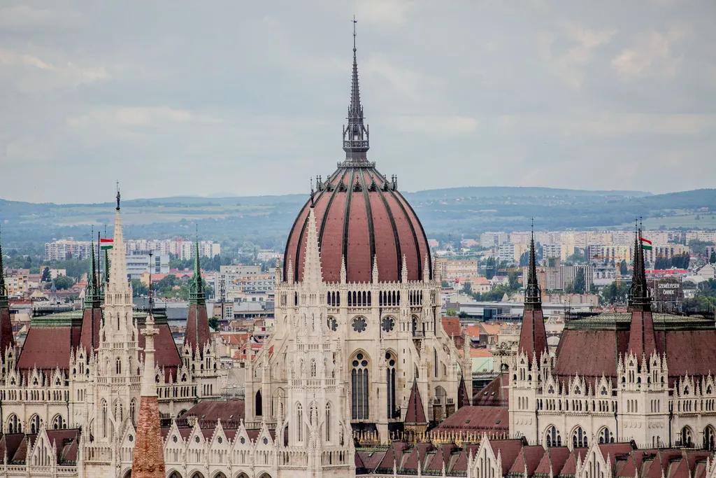 Budapest, város, látkép, belváros, Parlament 