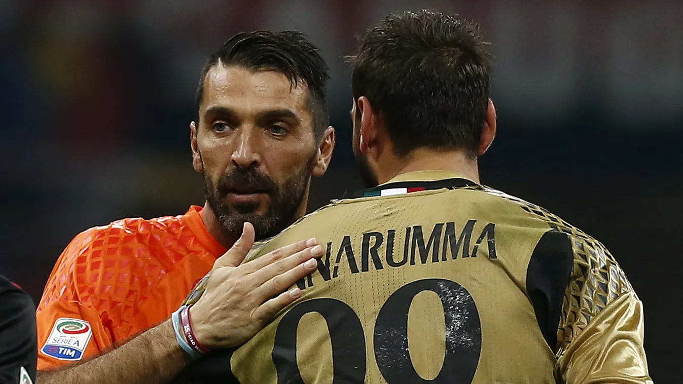 Gianluigi Buffon és Gianluigi Donnarumma, foci 