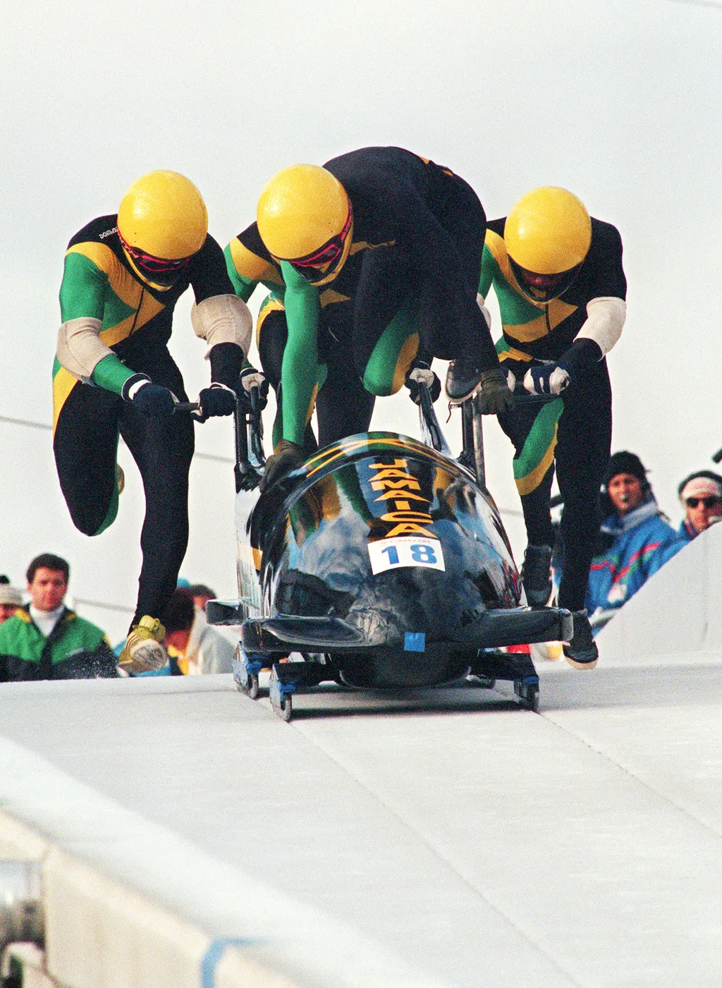 OLY-WINTER-1988-BOBSLEIGH-JAMAICA Vertical SPORT-ACTION MAN OLYMPIC GAMES BOBSLEIGH 