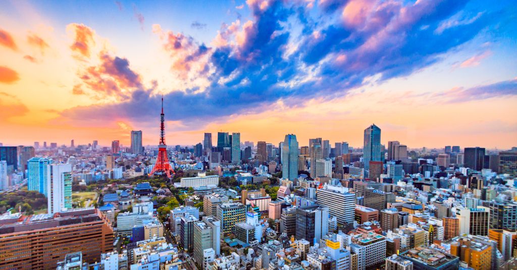 Cityscapes,View,Sunset,Of,Tokyo,City,városok, galéria, Japan 
