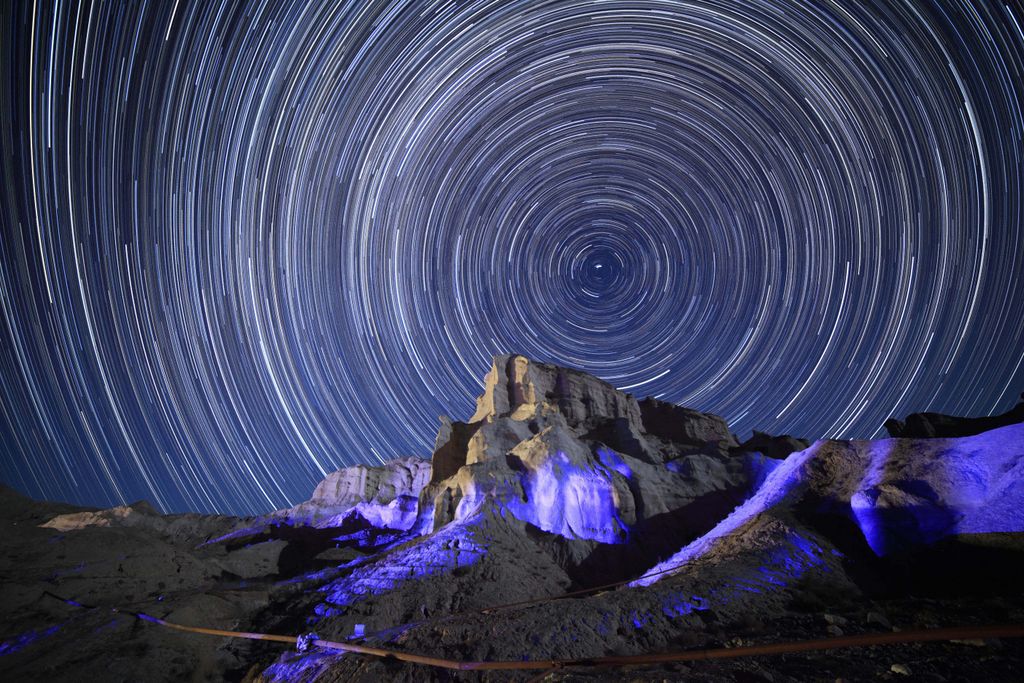 Zjangye Danxia hegy, kína, színes 
 Breathtaking and fascinating starry sky in NW China China Chinese Gansu Zhangye starry star galaxy sky night view landscape landform Horizontal 