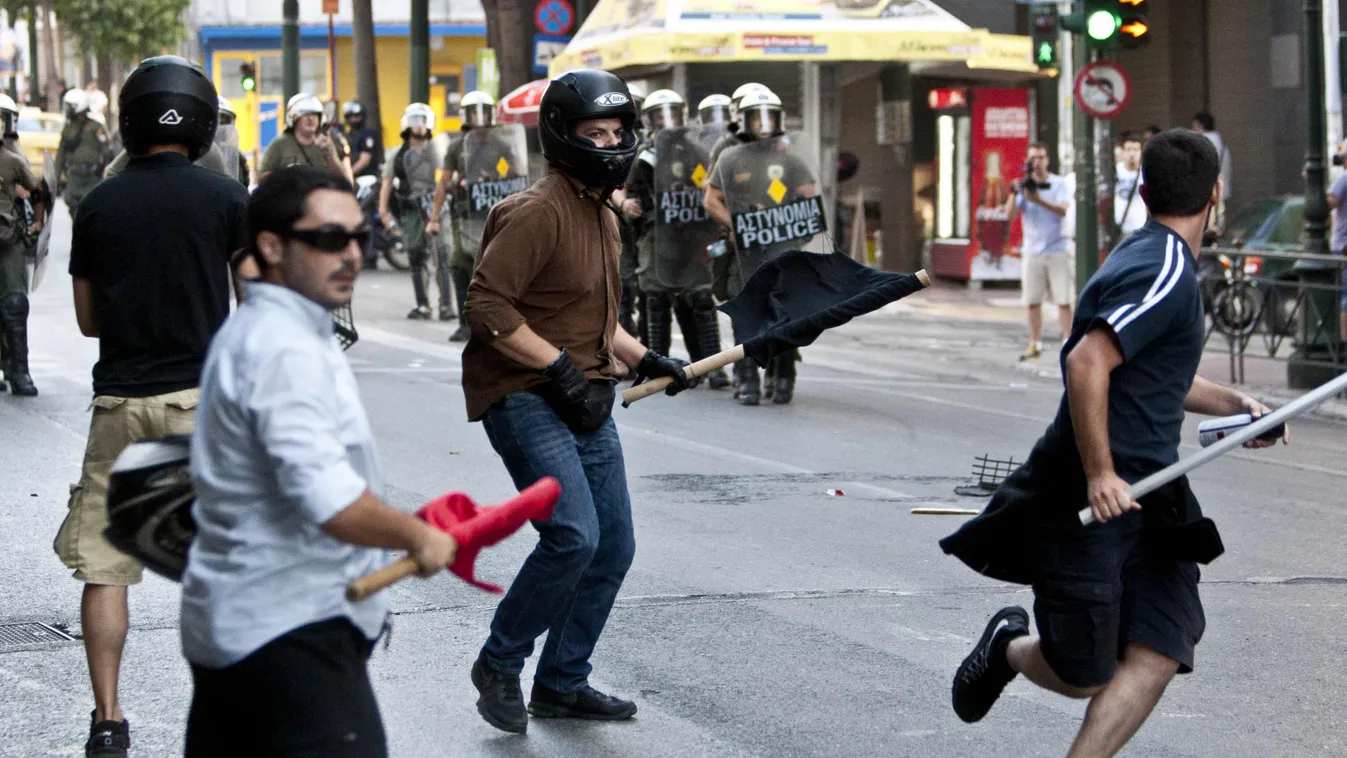 Görög válság tüntetés oszlatás 