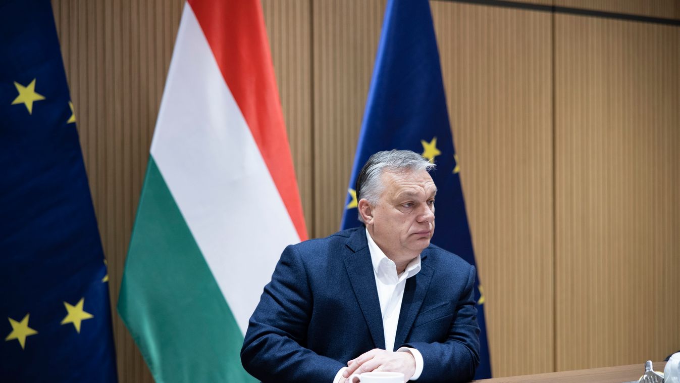 ORBÁN Viktor; MICHEL, Charles Orbán Viktor az EU-csúcsot előkészítő videókonferencián vett részt 