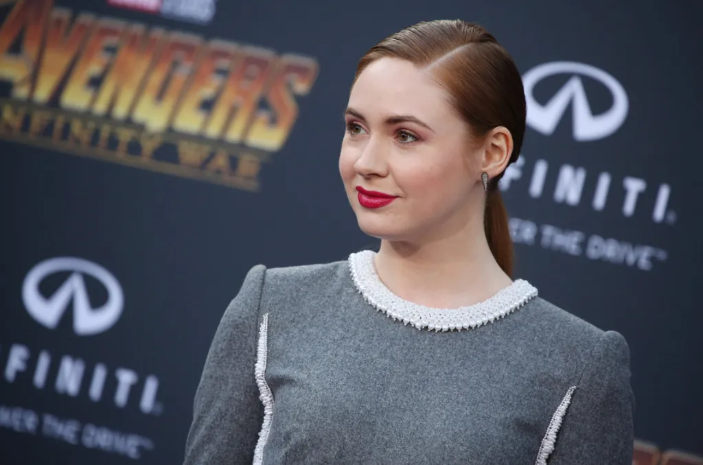 'Avengers: Infinity War' film premiere, Arrivals, Los Angeles, USA - 23 Apr 2018 AVENGERS INFINITY WAR FILM PREMIERE ARRIVALS LOS ANGELES USA 23 APR 2018 KAREN GILLAN Actor Alone Female Personality 70977750 