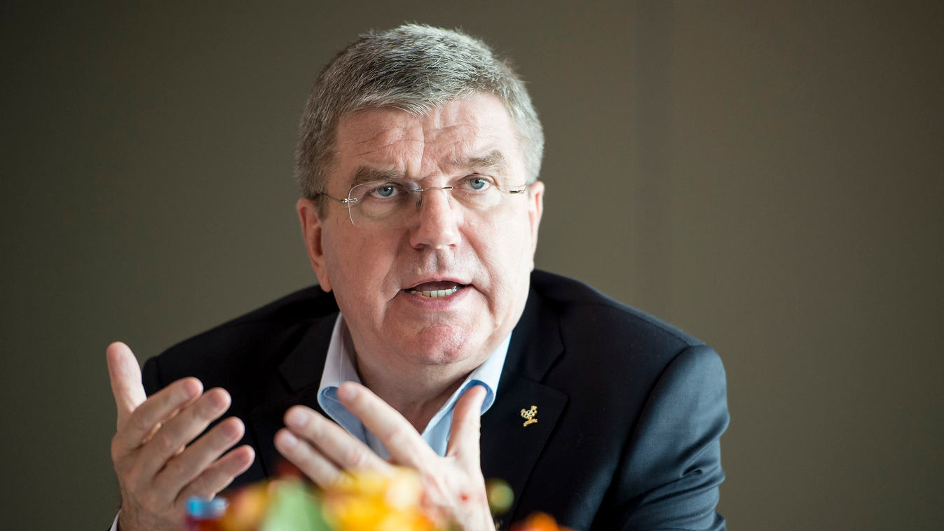 International Olympic Committee (IOC) president German Thomas Bach, speaks with journalists after a round table with diverse athletes from around the world to present the new Olympic agenda 2020 discussions, at the Olympic Museum, in Lausanne, on November