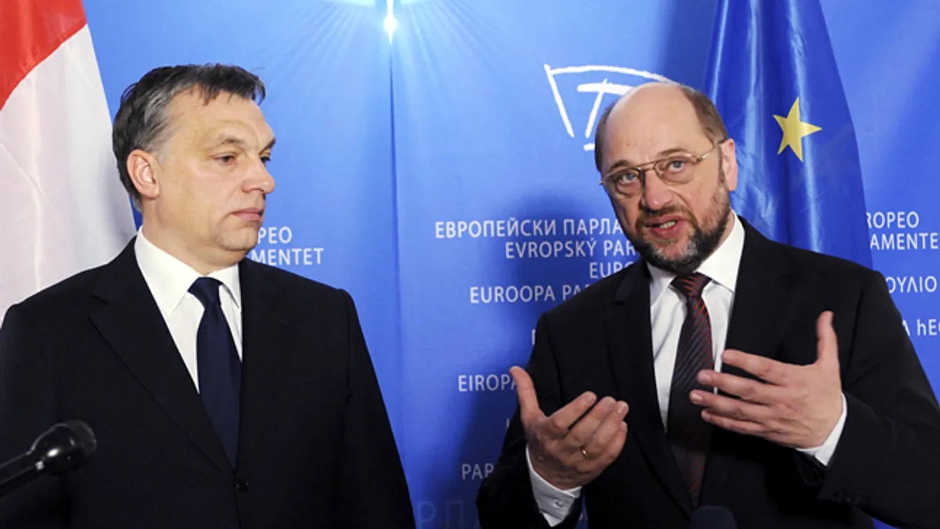 Magyarország a téma az Európai Parlamentben, Orbán Viktor és Martin Schulz az európai parlament elnöke 