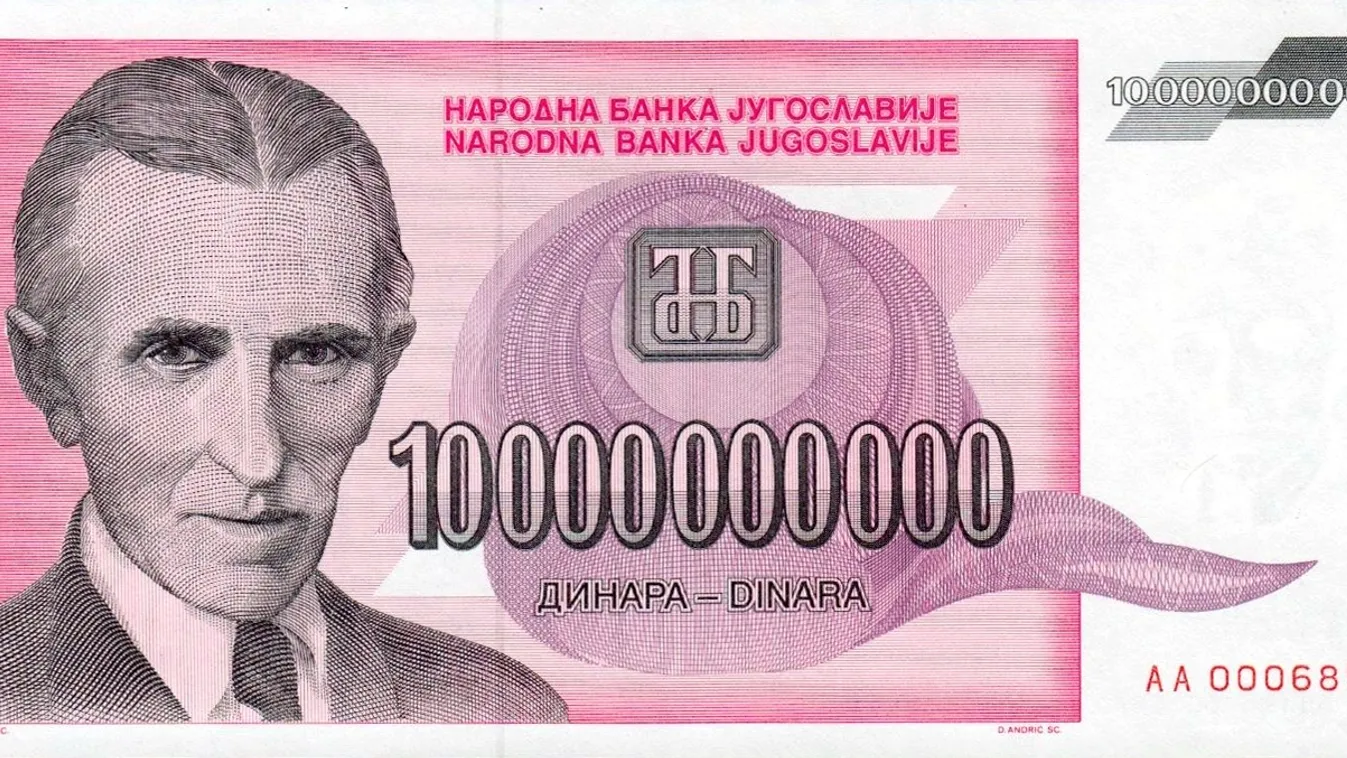 a világ legnagyobb címletű pénzei, Yugoslavia - 10 billion dinar, 1993 
