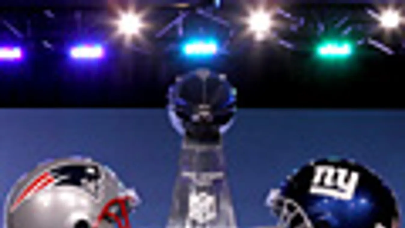 Trófea és a résztveő csapatok sisakjai, Super Bowl XLVI, Marriott
