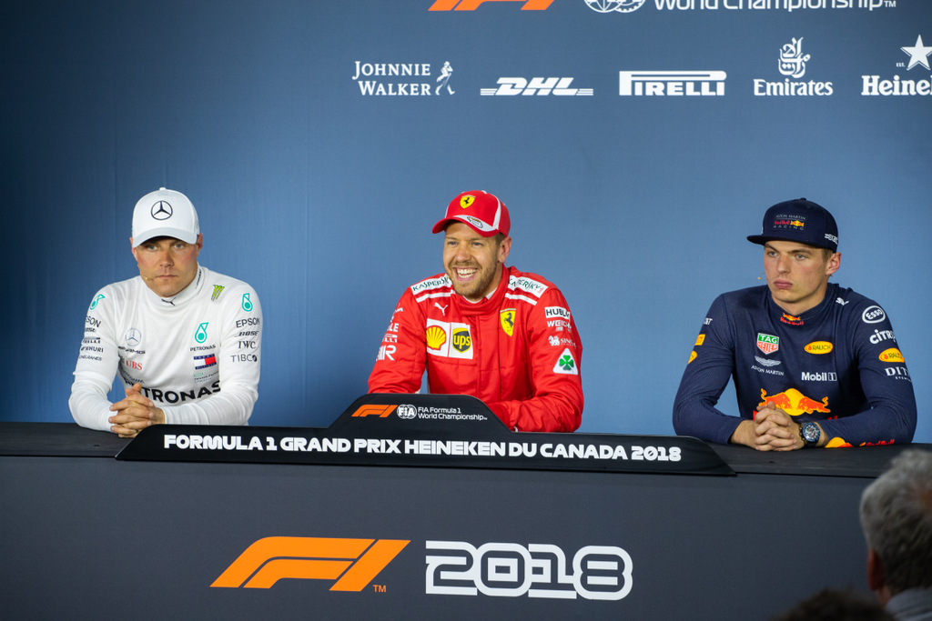 A Forma-1-es Kanadai Nagydíj szombati napja, Sebastian Vettel, Scuderia Ferrari, Valtteri Bottas, Mercedes-AMG Petronas, Max Verstappen, Red Bull Racing 