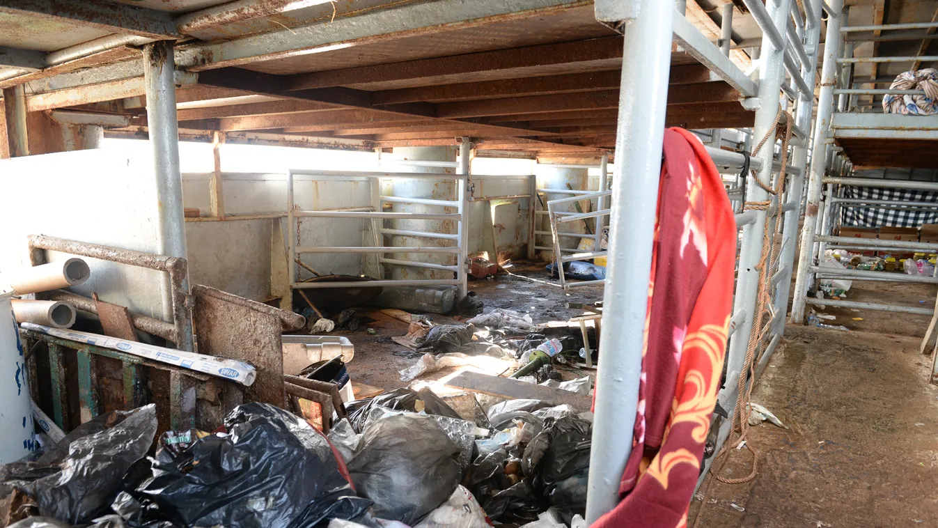 This image taken on January 3, 2015 shows the interior of the ship Ezadeen the day after some would-be 500 Syrian immigrants disembarked from the ship at Corigliano harbour. Italian coastguards have narrowly prevented two disasters this week off the count