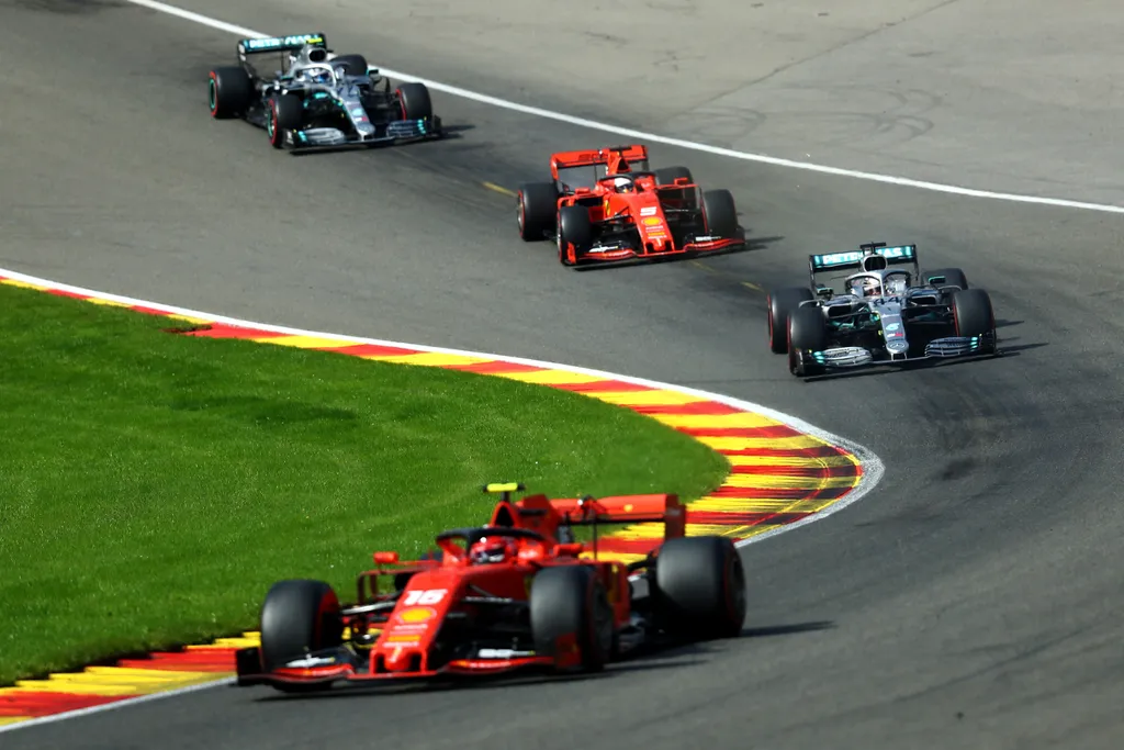 Forma-1, Charles Leclerc, Sebastian Vettel, Scuderia Ferrari, Lewis Hamilton, Valtteri Bottas, Mercedes-AMG Petronas, Belga Nagydíj 