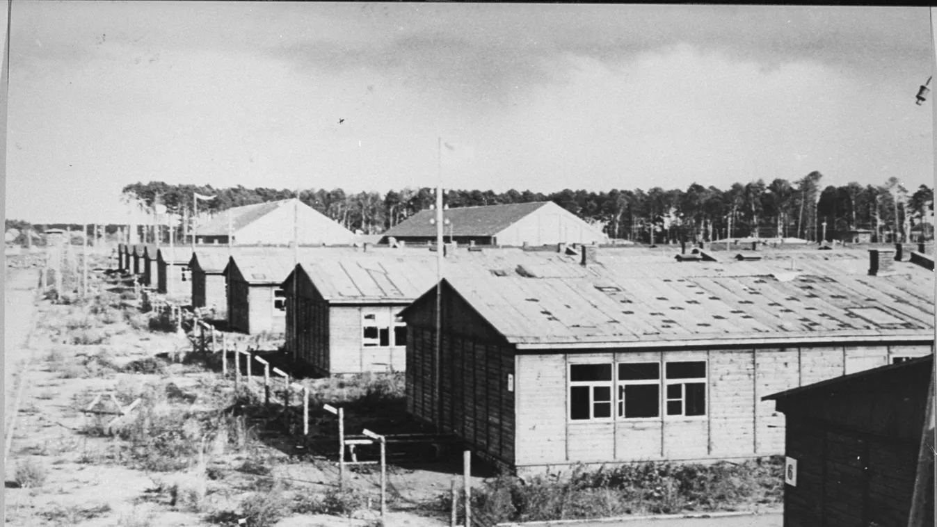 A stutthofi tábor fogolybarakkjairól készült korabeli felvétel 
