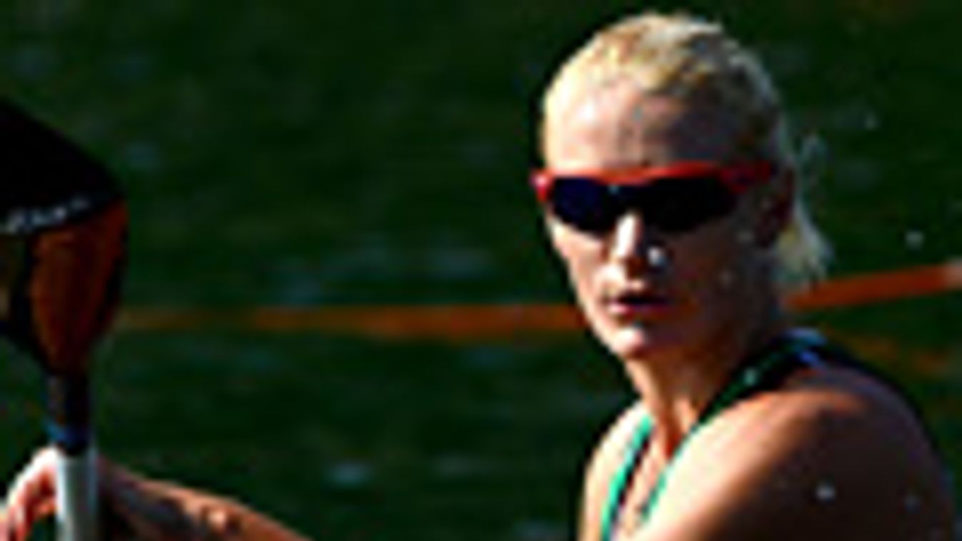 Douchev-Janics Natasa a 2012-es londoni nyári olimpia női kajak egyes 200 méteres számának előfutama után a Dorney falu melletti Eton Dorney evezőspályán 2012. augusztus 10-én.