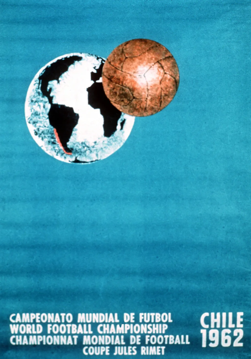 Labdarúgó-világbajnokság, labdarúgóvébé, futballvébé, labdarúgás, hivatalos plakát, poszter, 1962, Chile 