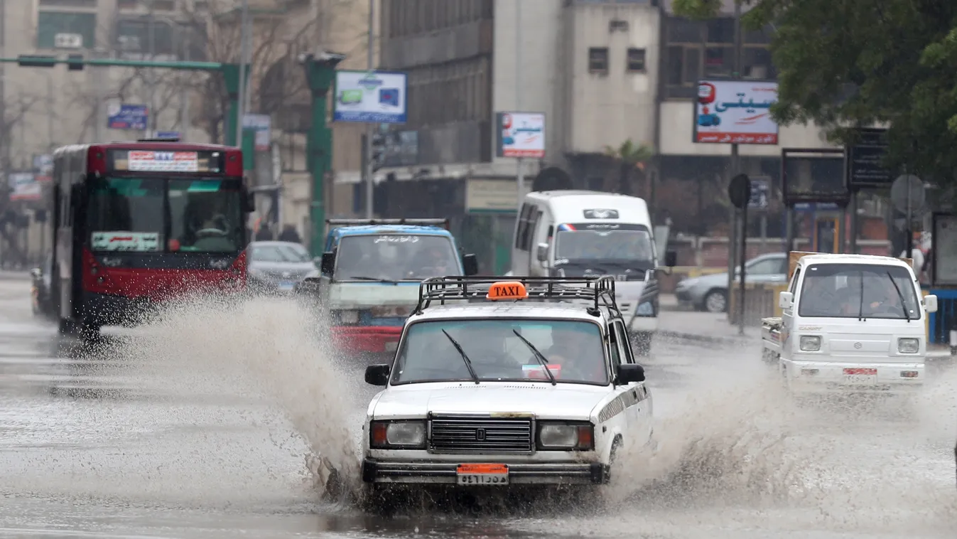 Kairó, Egyiptom, villámárvíz, árvíz, eső 