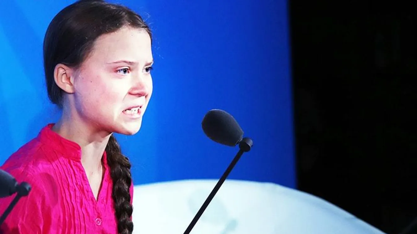 World Leaders Gather For United Nations Climate Summit GettyImageRank2 ENVIRONMENT environmental issues POLITICS DIPLOMACY CLIMATE POLLUTION HEAT action Greta Thunberg NEW YORK, NEW YORK - SEPTEMBER 23: Greta Thunberg speaks at the United Nations (U.N.) w